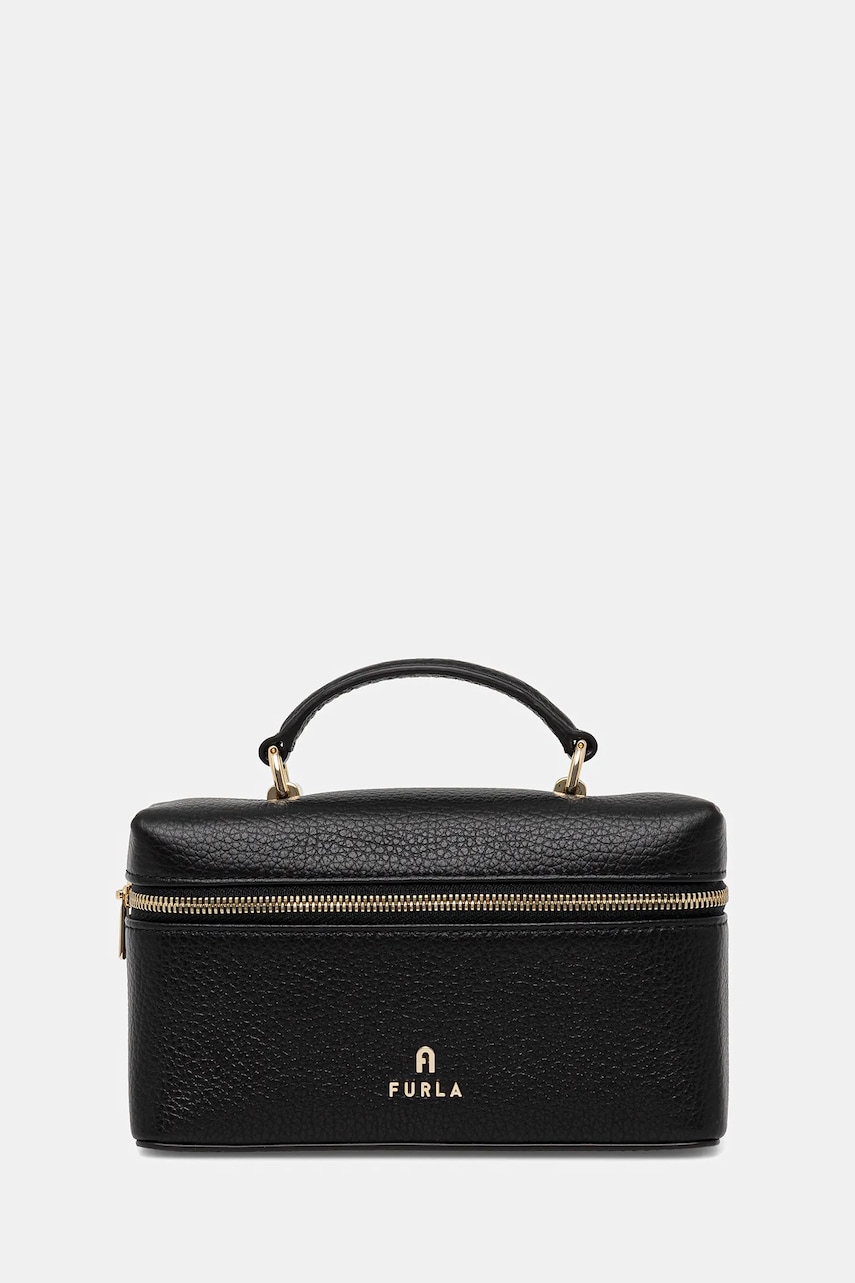 Furla poșetă de piele culoarea negru, WE00625.HSF000.O6000