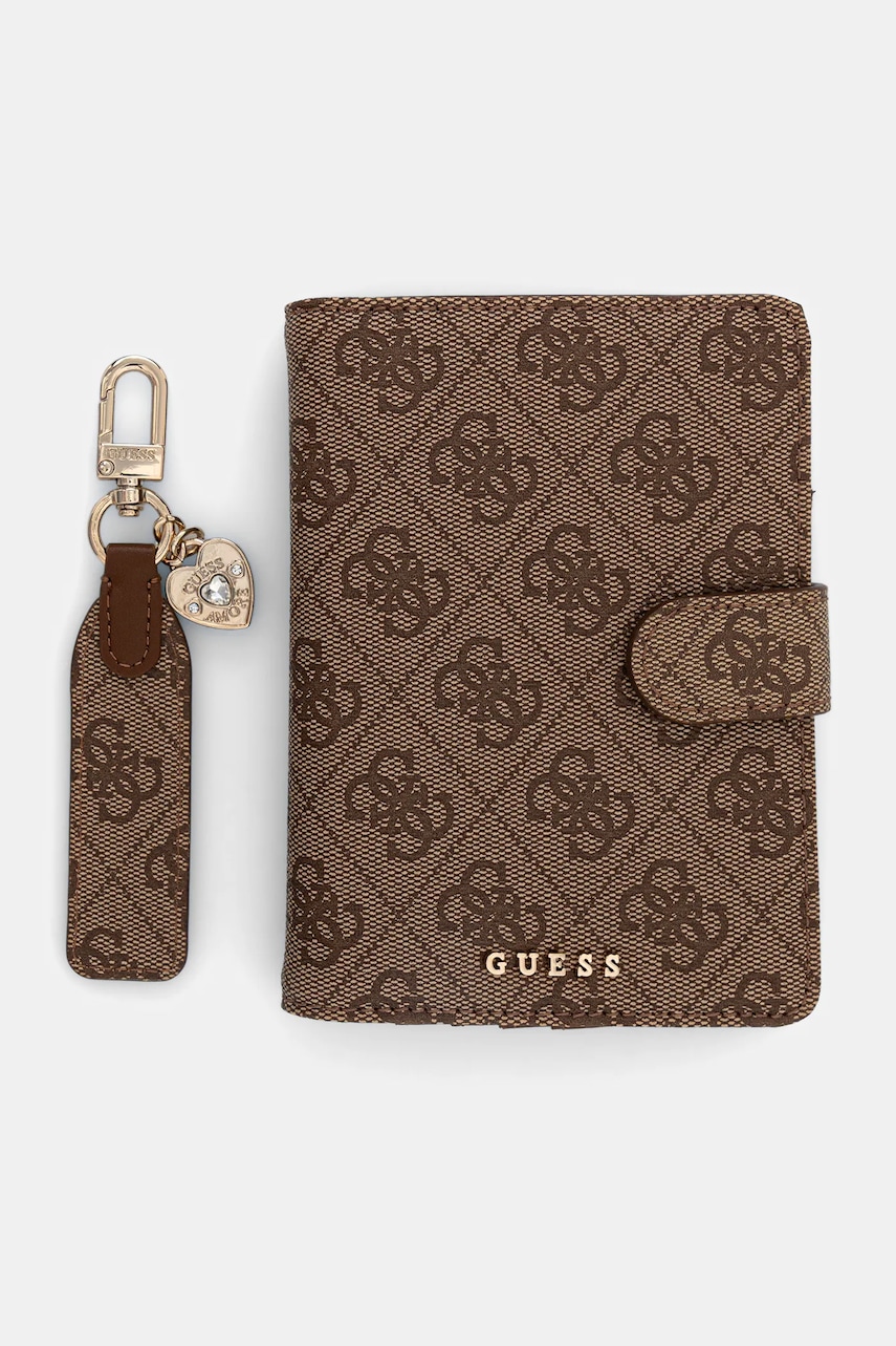 Levně Obal na pas Guess béžová barva, GFBOXW P5402