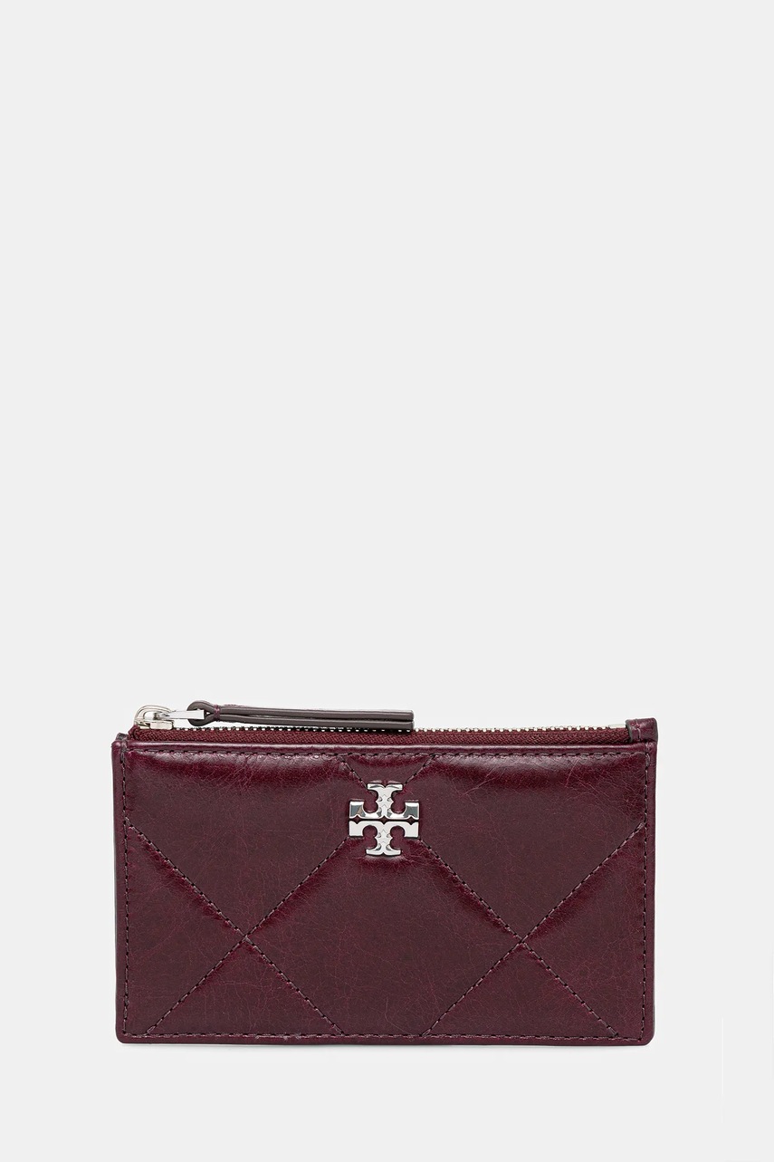 Tory Burch portofel de piele Kira Diamond Quilt culoarea roșu, 174398.500