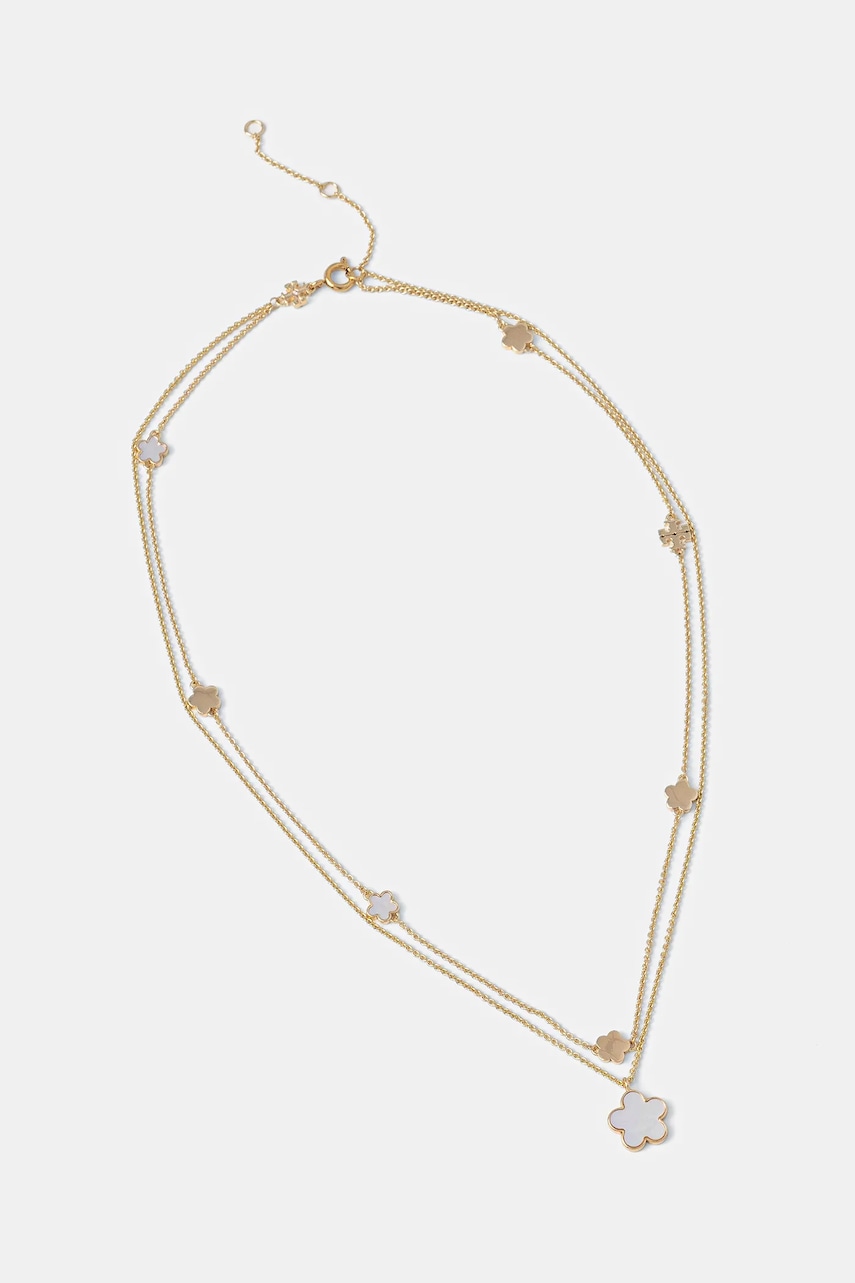 Levně Pozlacený náhrdelník Tory Burch Layered Flower 171101.700