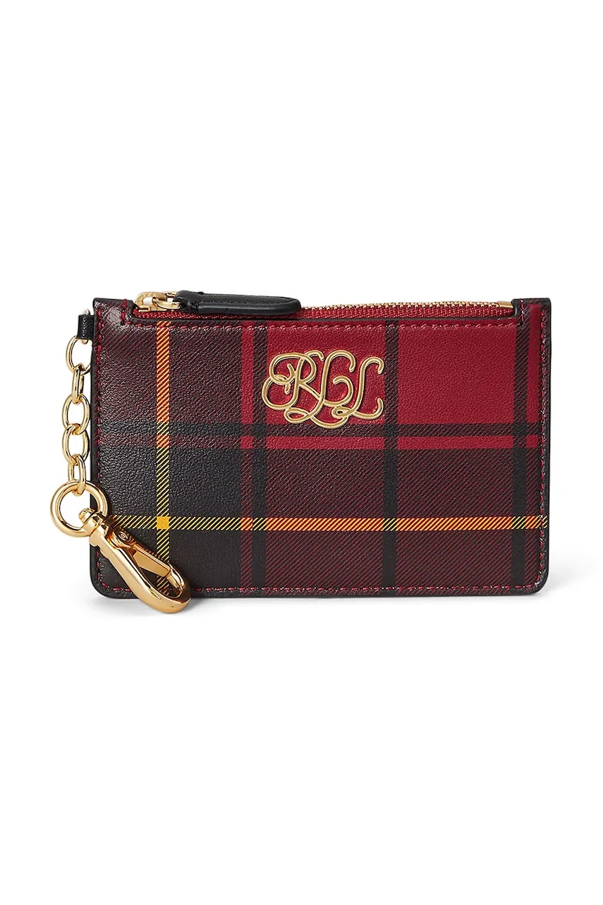 Kožené pouzdro na karty Lauren Ralph Lauren černá barva, 432982046