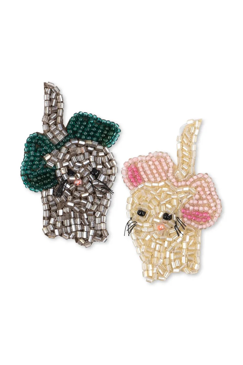 Детские заколки для волос Konges Sløjd 2 PACK BOW KITTY BEADED HAIR CLIP KS104048