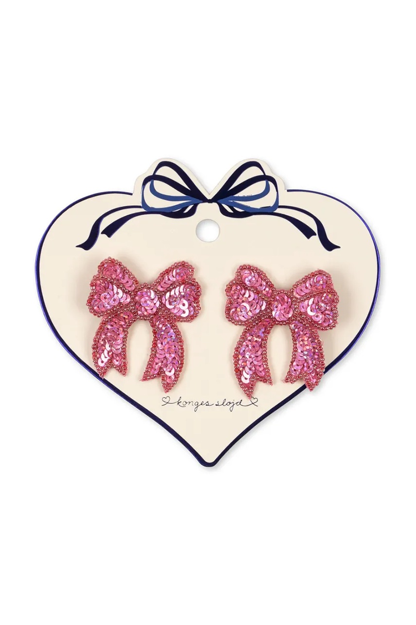 

Детски фиби за коса Konges Sløjd 2 PACK SEQUIN BOW HAIR CLIP, Розов
