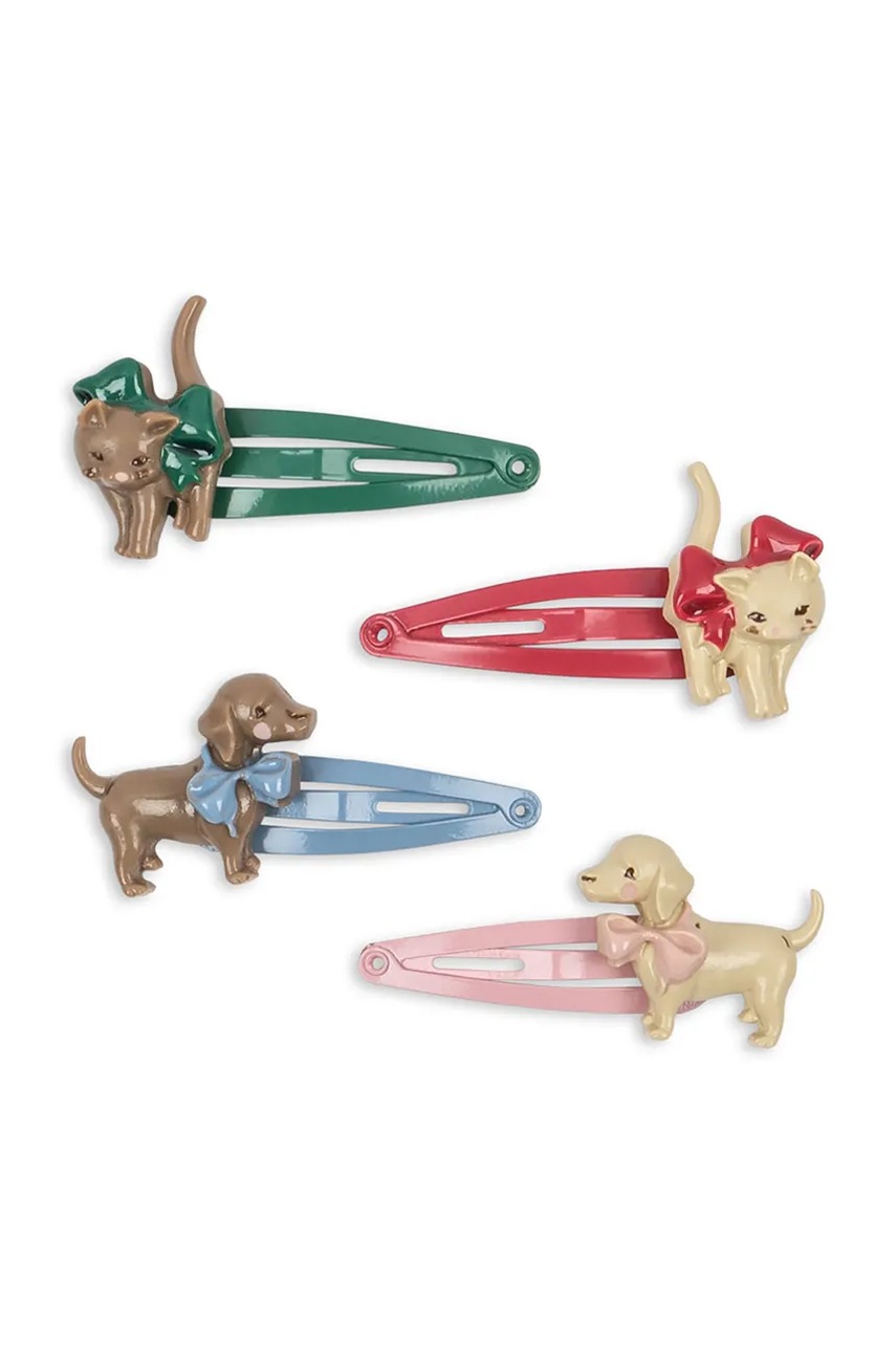 Детские заколки для волос Konges Sløjd 4 PACK CATS & DOGS HAIR CLIP 4 шт KS105196
