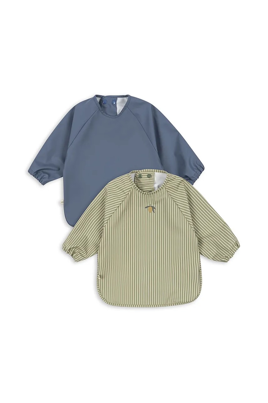 Levně Dětský bryndáček Konges Sløjd 2 PACK DINNER BIB WITH SLEEVES 2-pack KS103632