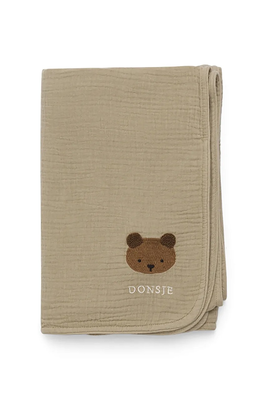 Бавовняна дитяча ковдра Donsje Ploekie Muslin Blanket XL Bear 7100101