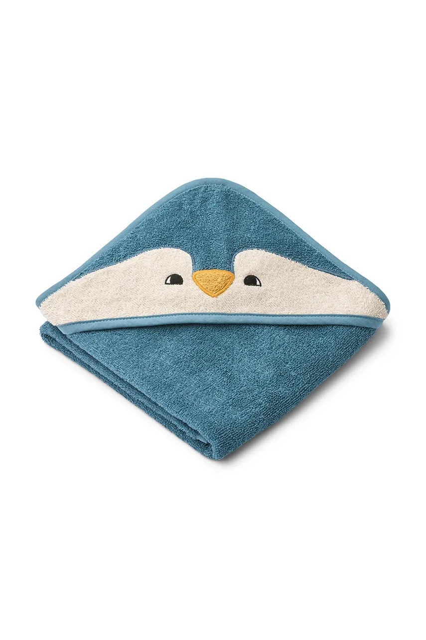 Дитячий бавовняний рушник Liewood Albert Penguin Hooded towel LW20311