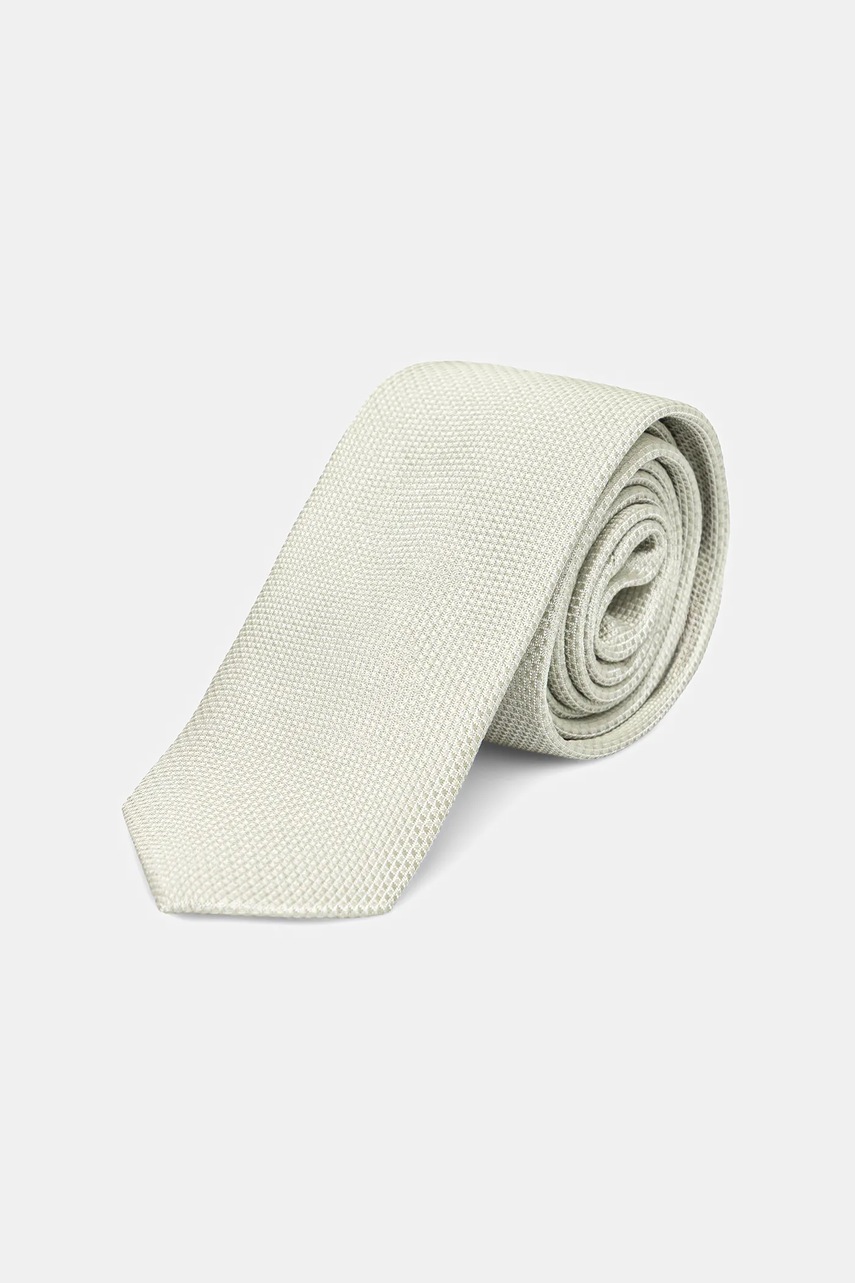 Levně Hedvábná kravata Calvin Klein zelená barva, CK2011E004