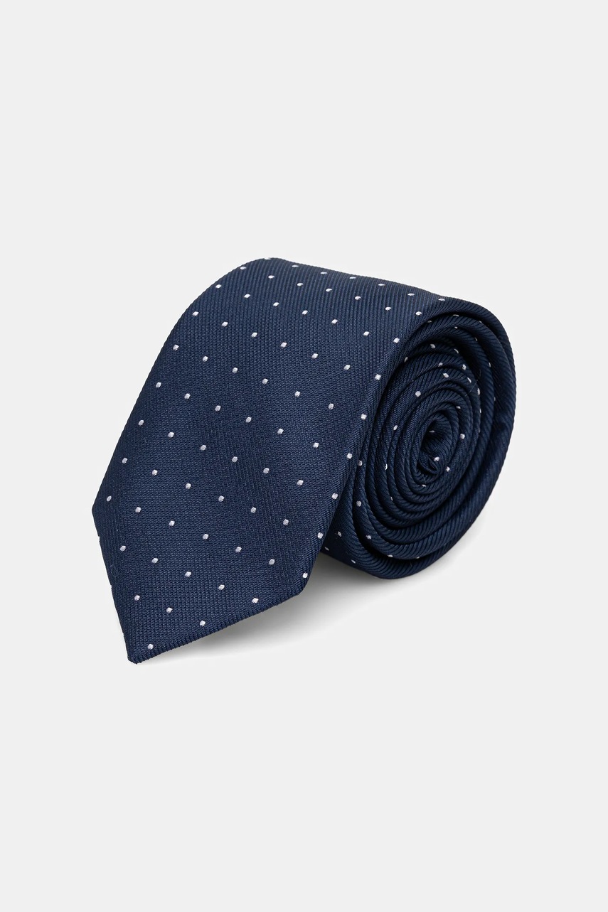 Levně Kravata s hedvábím Calvin Klein tmavomodrá barva, CK2111E005