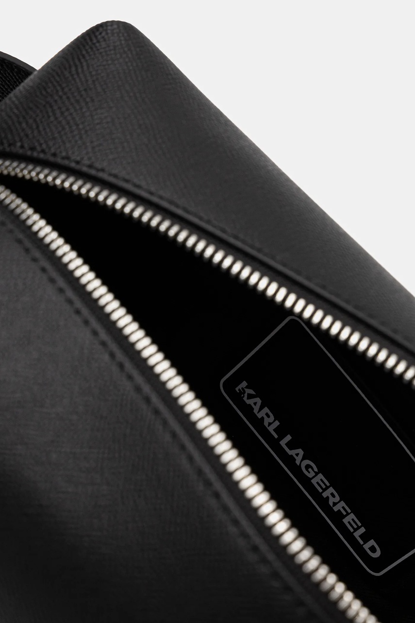 Δερμάτινη τσάντα καλλυντικών Karl Lagerfeld K/MONOGRAM χρώμα: μαύρο, A3M32046 φωτογραφία