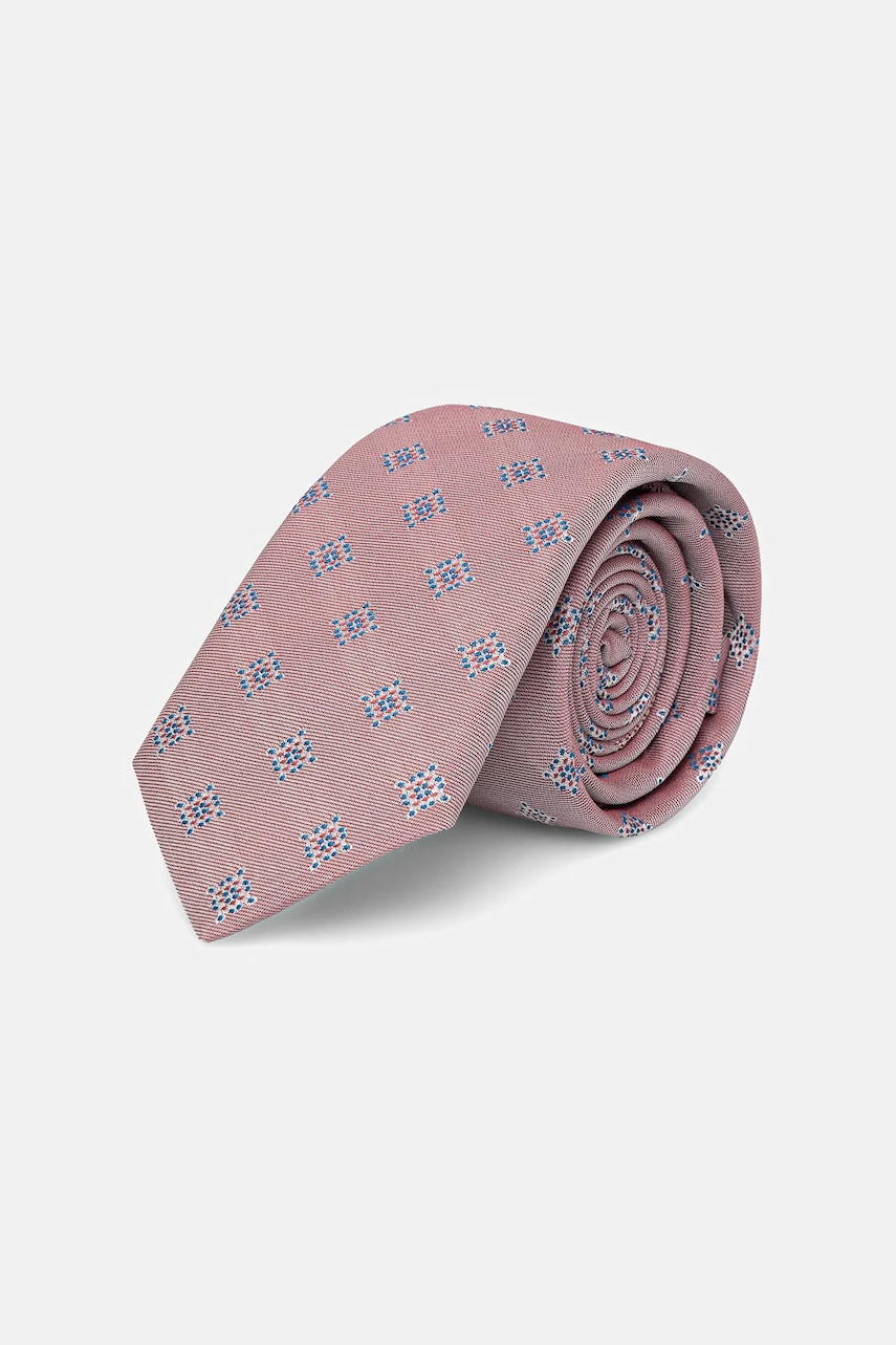 BOSS cravată din amestec de mătase culoarea roz, 50544671