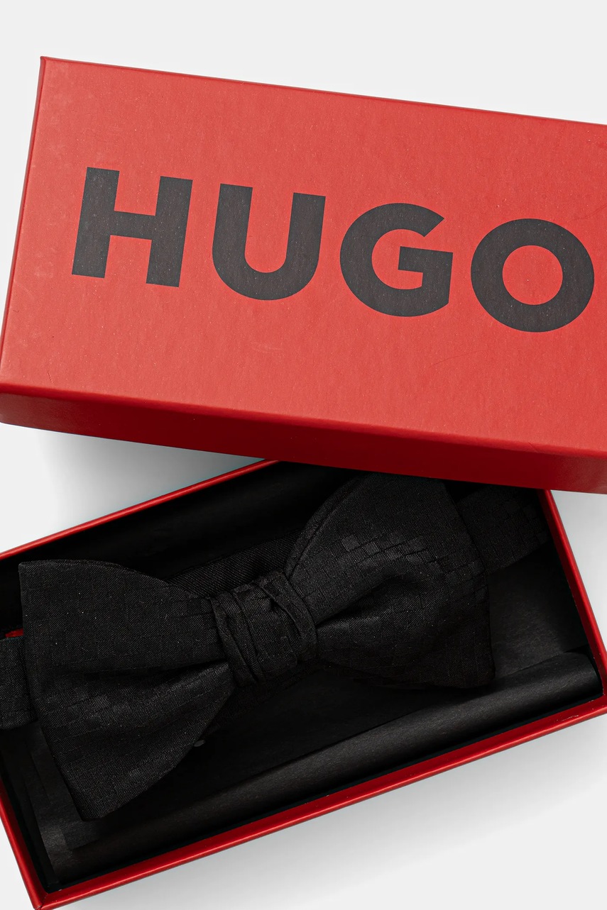 Μεταξωτό παπιγιόν HUGO χρώμα: μαύρο, 50545446 φωτογραφία