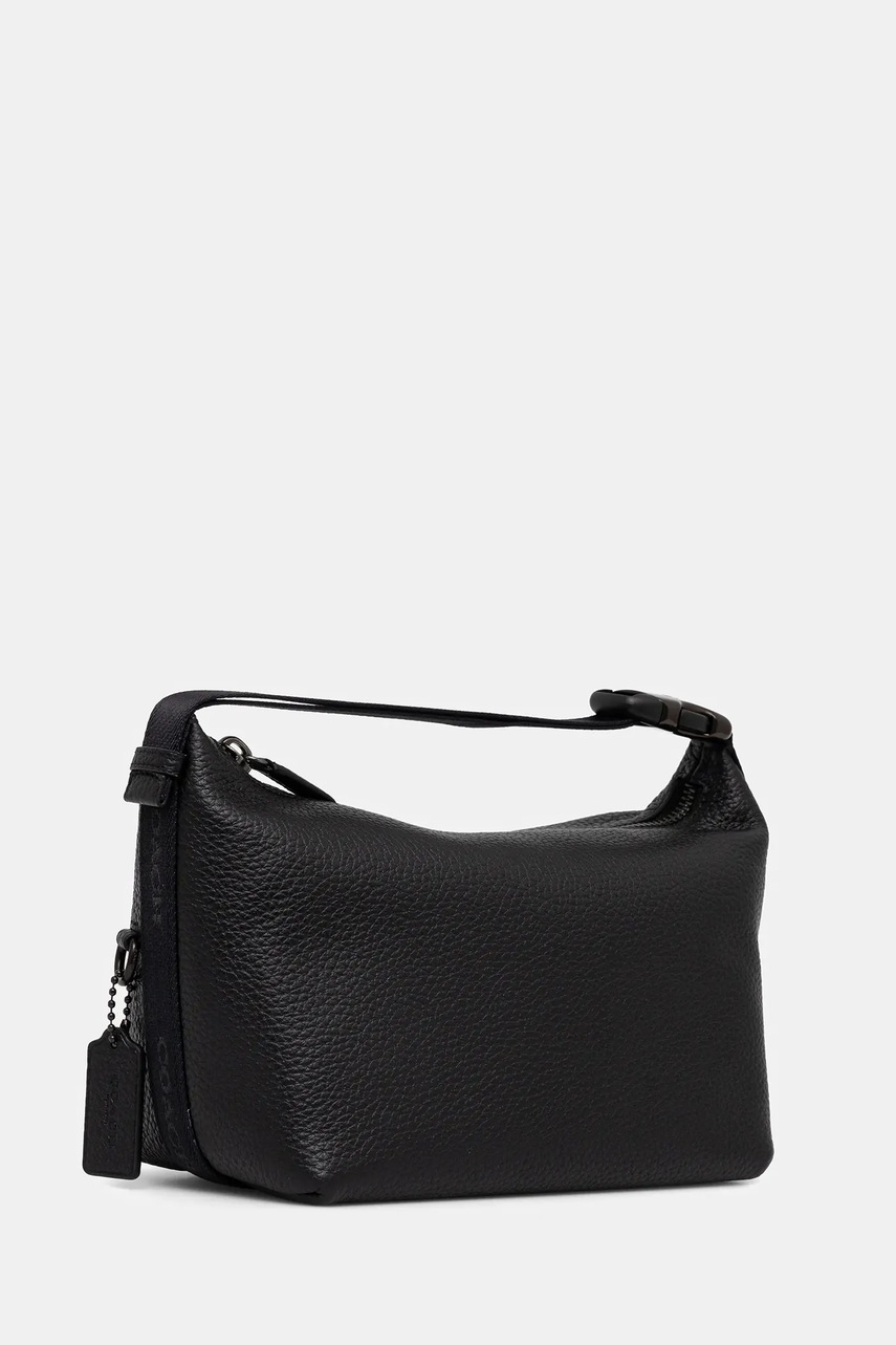 Кожаная косметичка Coach цвет чёрный CAN36