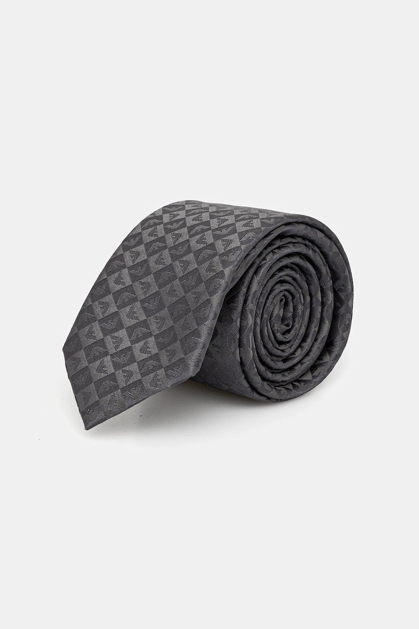 Emporio Armani cravată de mătase culoarea gri, 340049 2R612