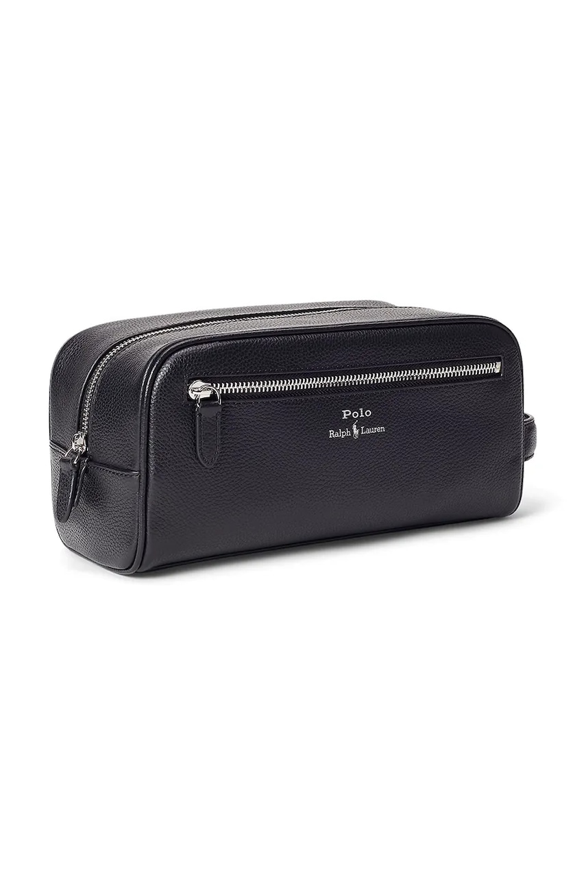 Кожаная косметичка Polo Ralph Lauren цвет чёрный 405966737 Кожаная косметичка Polo Ralph Lauren цвет чёрный 405966737