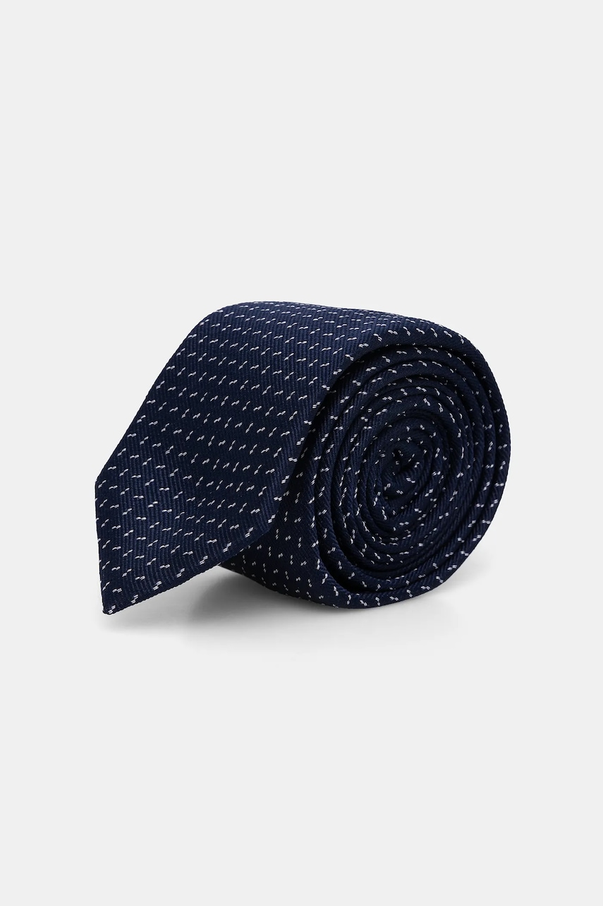 Levně Kravata s hedvábím Calvin Klein tmavomodrá barva, CK2111E004