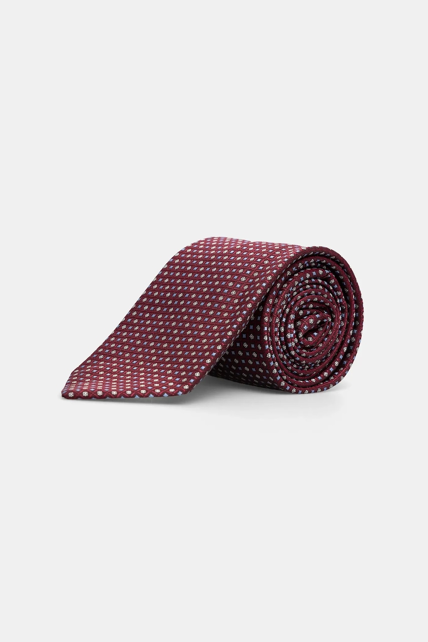 Eton cravată de mătase culoarea bordo, 100013831