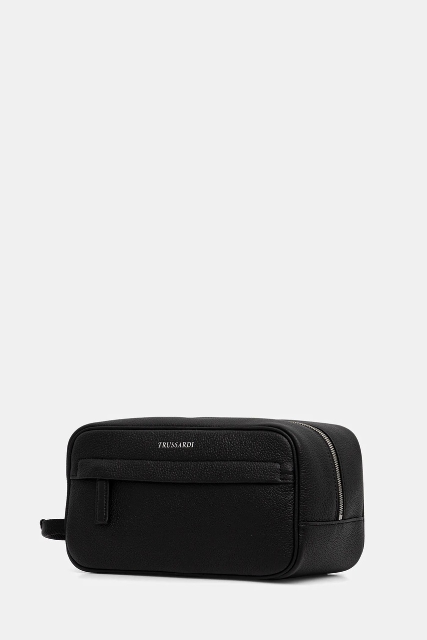 Кожаная косметичка Trussardi цвет чёрный I045E000078N Кожаная косметичка Trussardi цвет чёрный I045E000078N