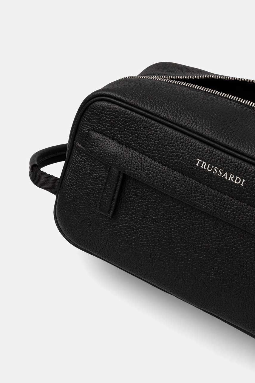 Δερμάτινη τσάντα καλλυντικών Trussardi χρώμα: μαύρο, I045E000078N φωτογραφία