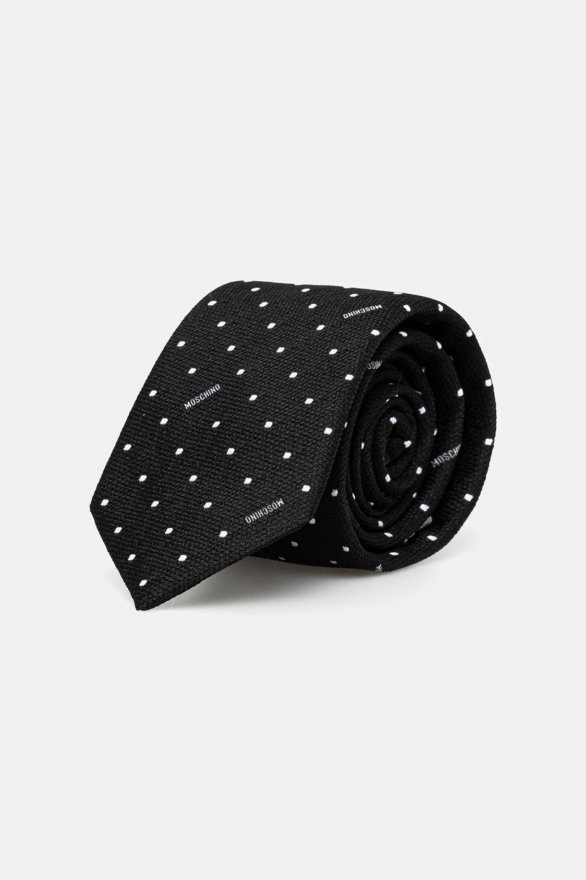 Levně Hedvábná kravata Moschino černá barva, M5513 55058