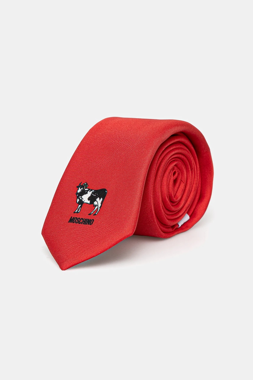 Moschino cravată de mătase culoarea roșu, M5862 55009
