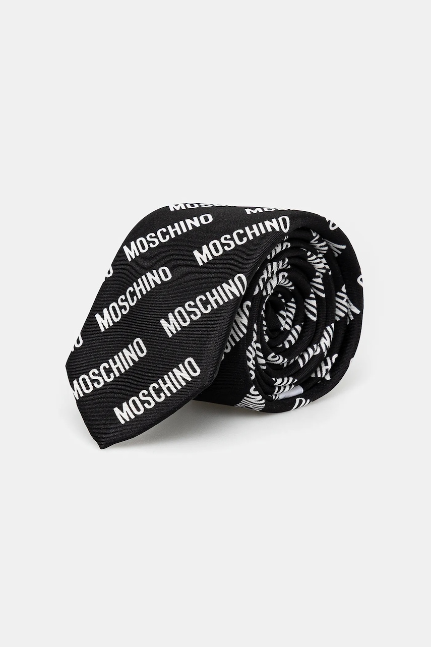 Moschino cravată de mătase culoarea negru, M5863 55009