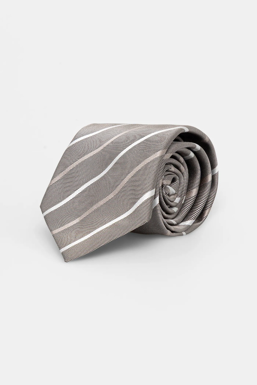 BOSS cravată de mătase culoarea gri, 50550914