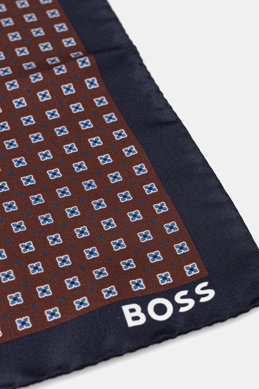 Μεταξωτό μαντήλι τσέπης BOSS χρώμα: ναυτικό μπλε, 50551499 φωτογραφία