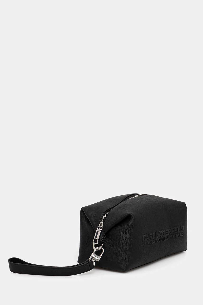 Δερμάτινη τσάντα καλλυντικών Karl Lagerfeld K/RSG χρώμα: μαύρο, A3M32053 φωτογραφία