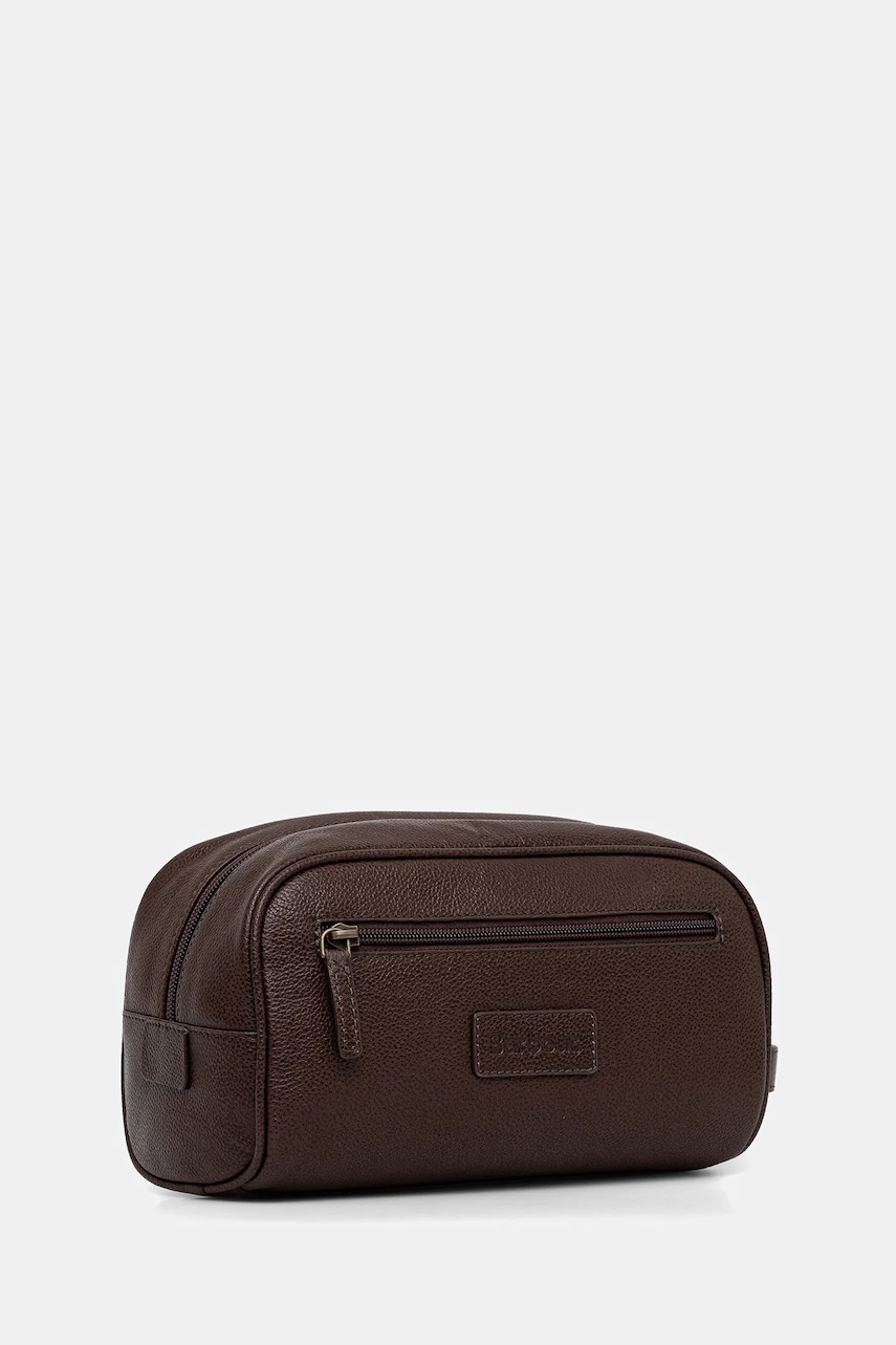 Кожаная косметичка Barbour цвет коричневый MAC0452 Кожаная косметичка Barbour цвет коричневый MAC0452