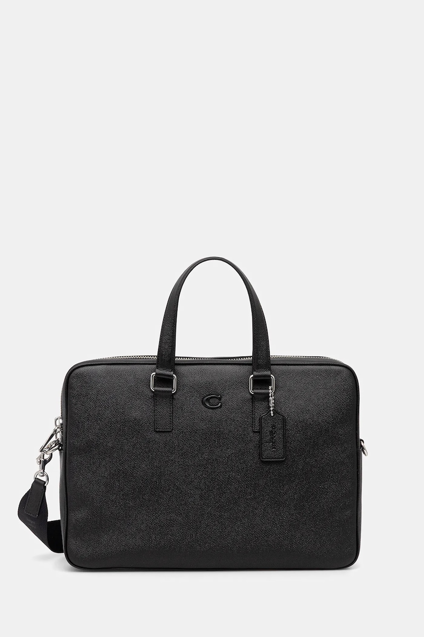 Coach geantă pentru laptop din piele Caden culoarea negru, CCC80