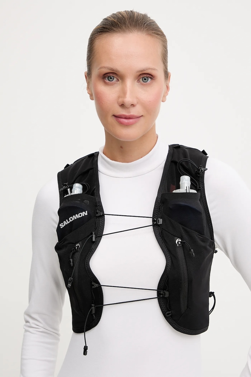 Salomon vestă de alergare culoarea negru, LC2464100