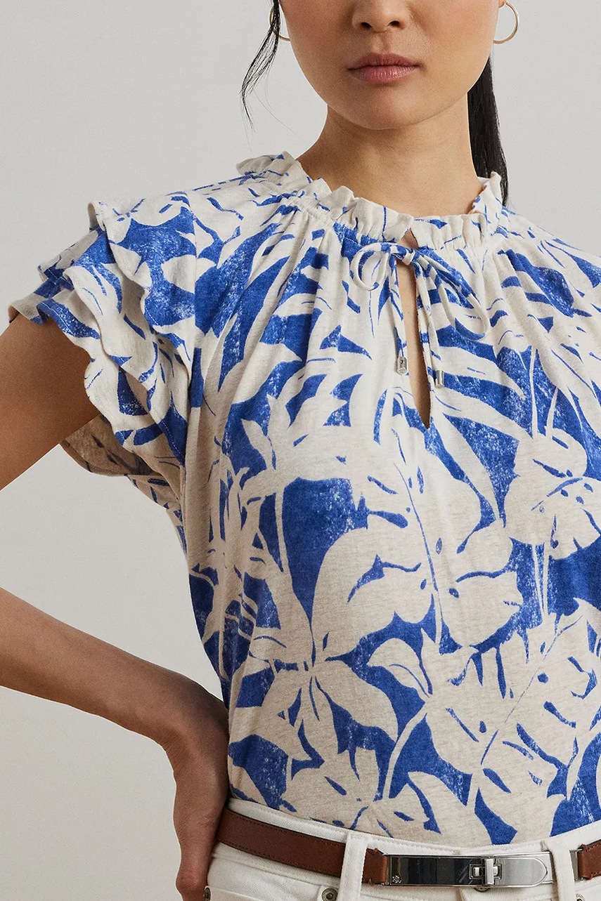 Λευκή μπλούζα Lauren Ralph Lauren φωτογραφία