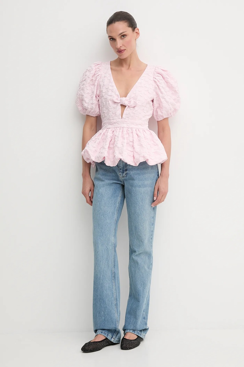 Блузка Rotate 0 цвет розовый узор 114793191