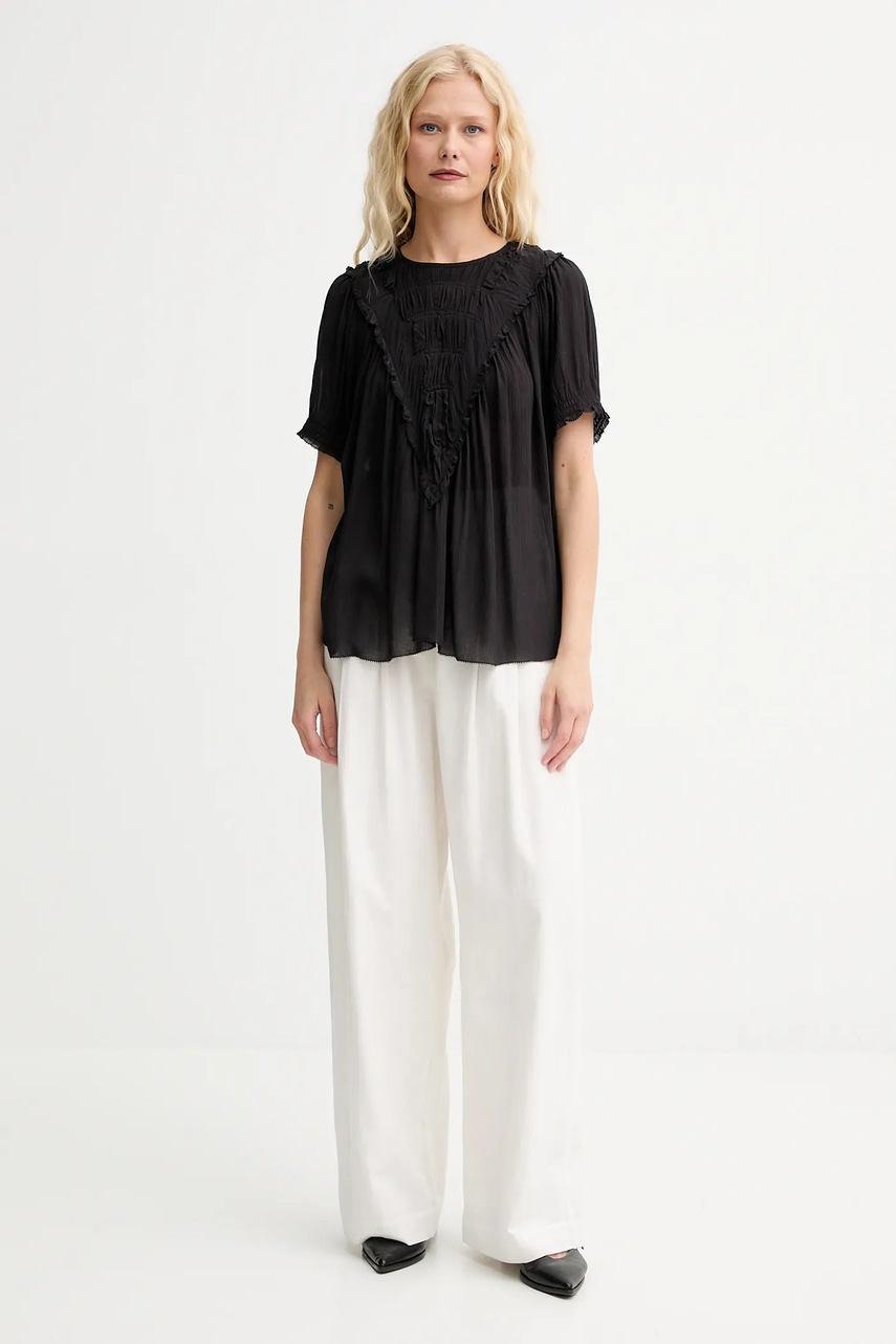 Блузка MUNTHE PERILLA цвет чёрный однотонная 252100025231