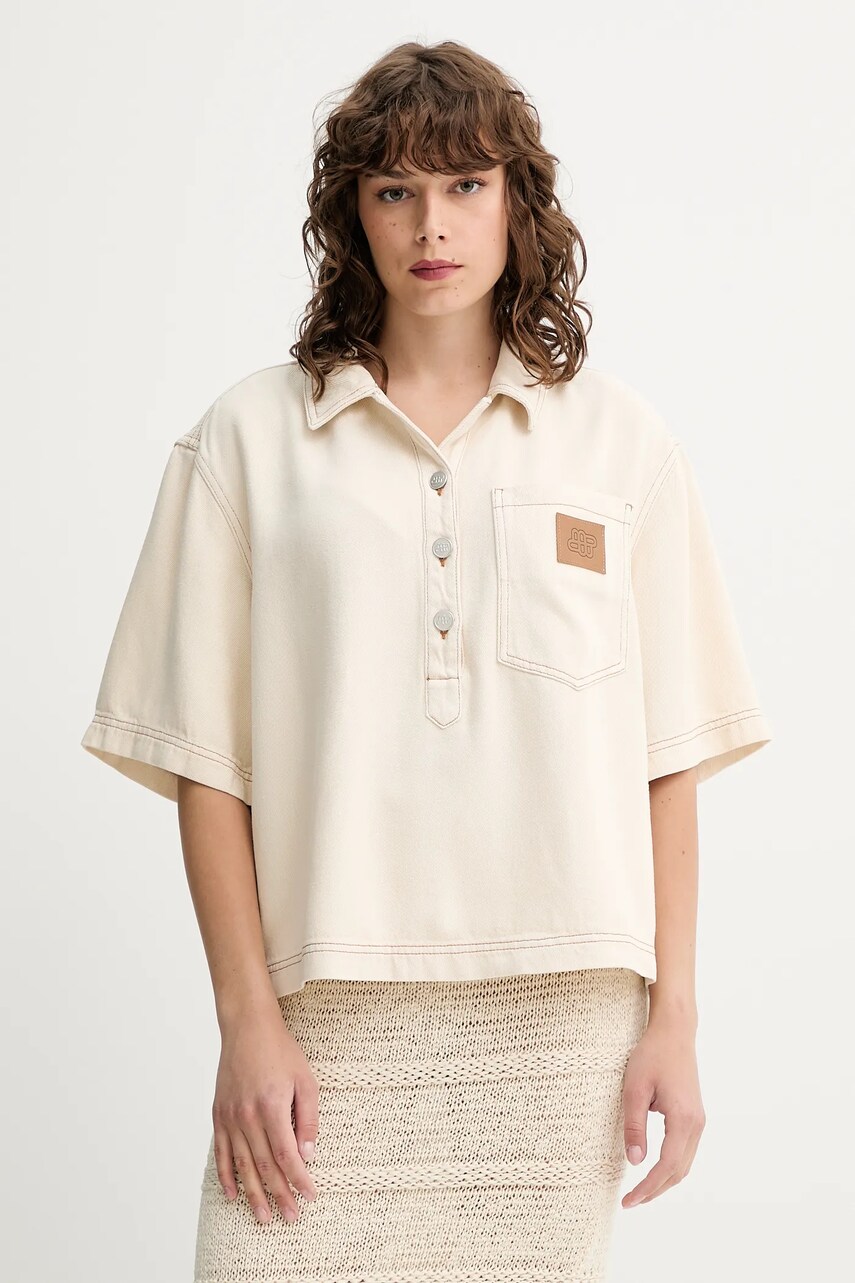 MUNTHE bluza subtire de blugi PHOR culoarea bej, uni, 252102025206