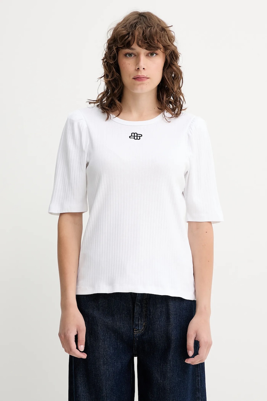 MUNTHE tricou din bumbac PARSA culoarea alb, 252110025264