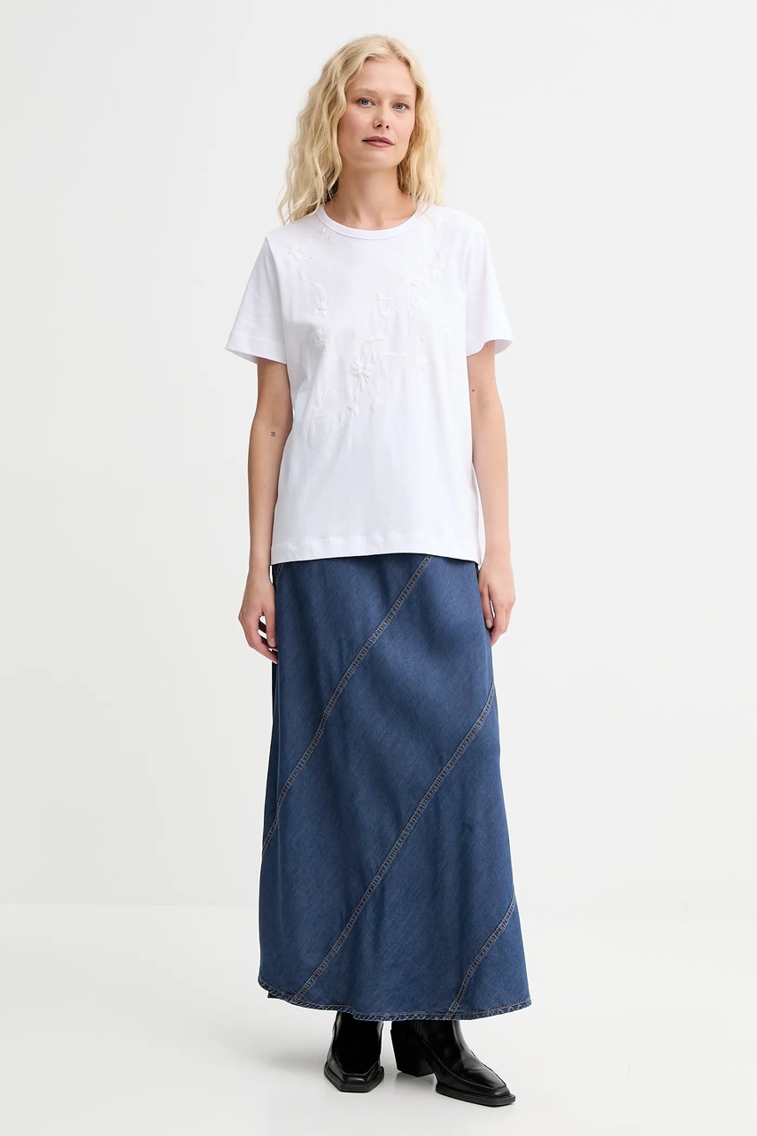 Хлопковая футболка MUNTHE PIRIS цвет белый 252110525260