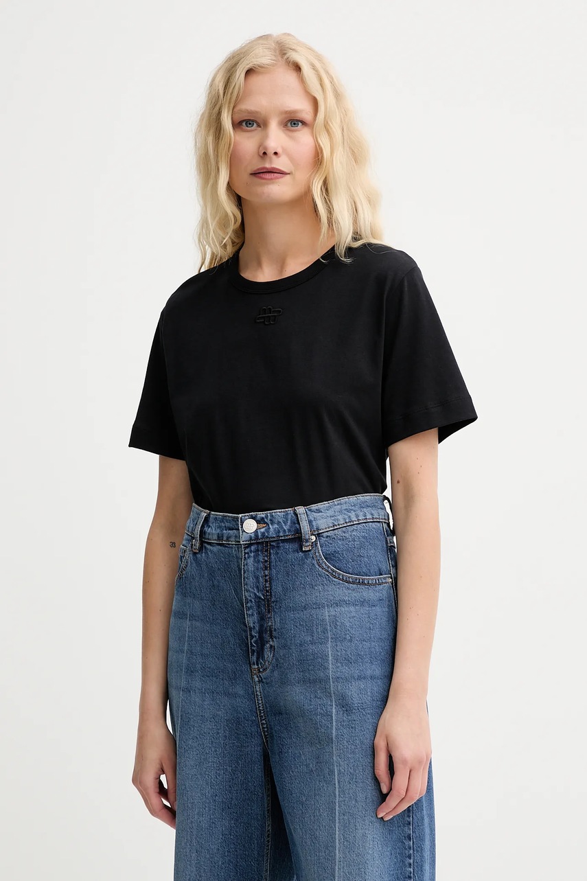 MUNTHE tricou din bumbac TYLIE culoarea negru, 252110625260