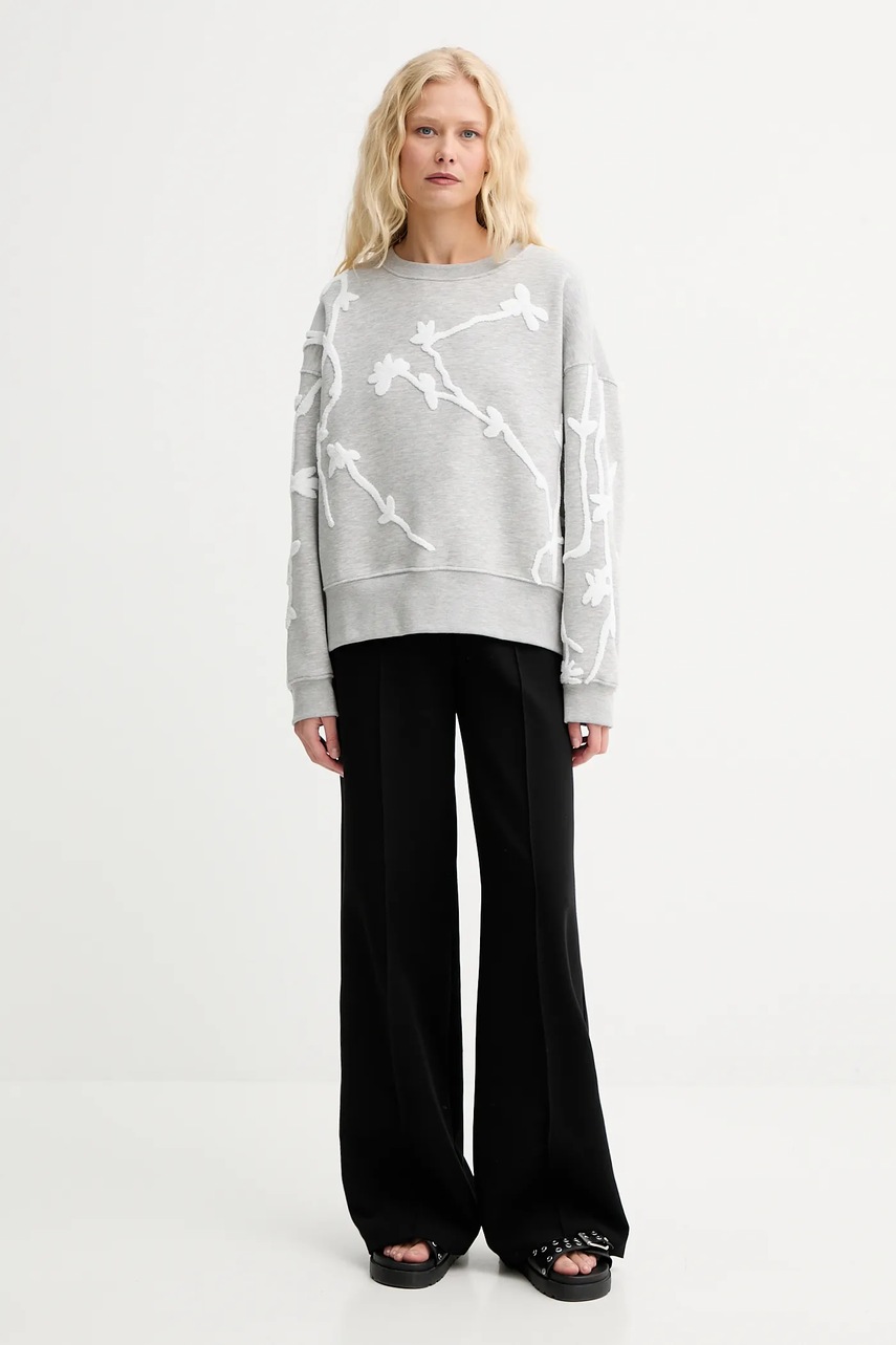 Кофта MUNTHE PAWI цвет серый с аппликацией 252111325262