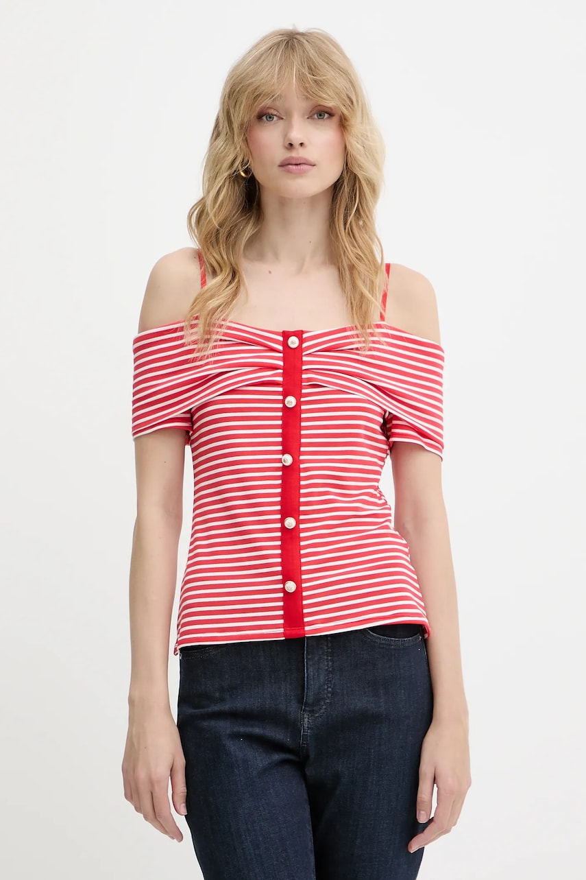 Morgan bluza culoarea rosu, modelator, DROPEZ