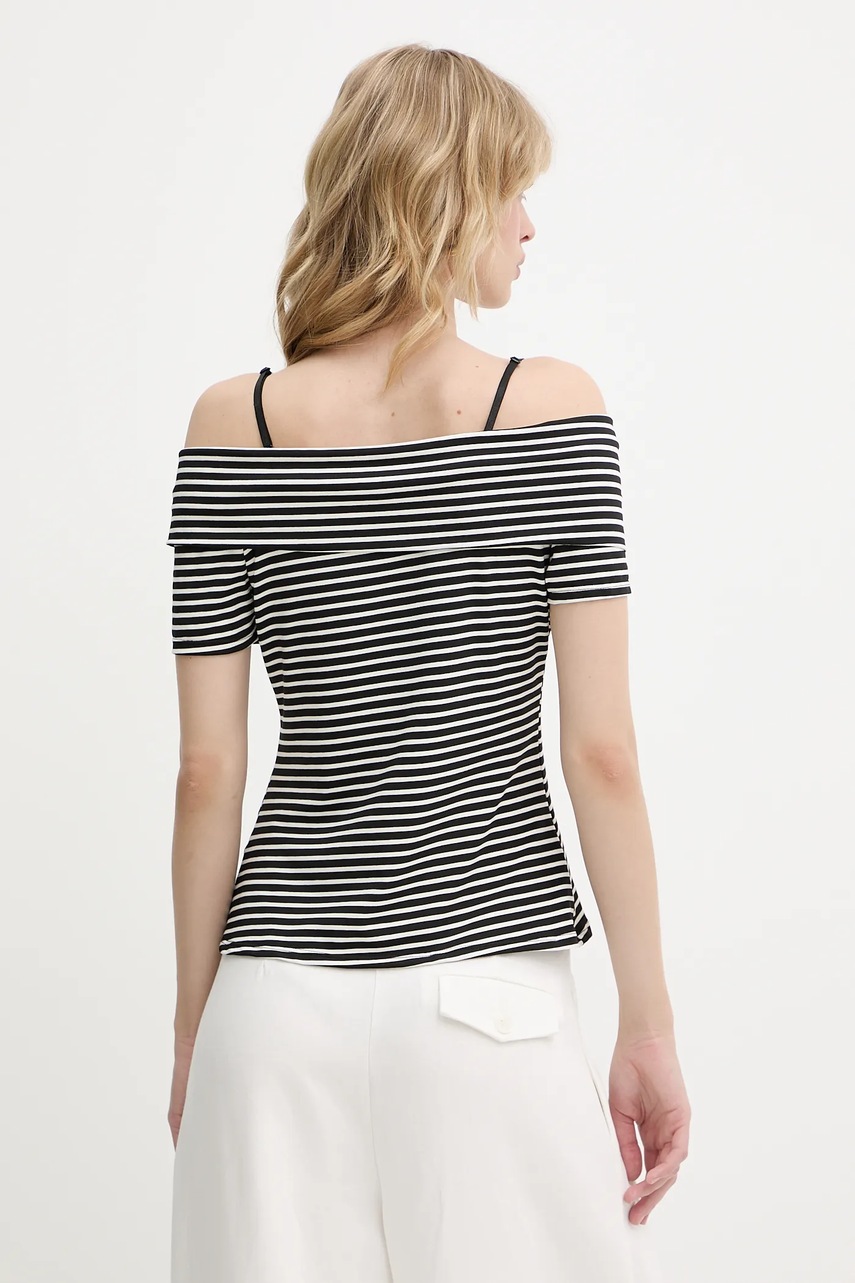 Μπλουζάκι Morgan χρώμα: μαύρο, DROPEZ φωτογραφία