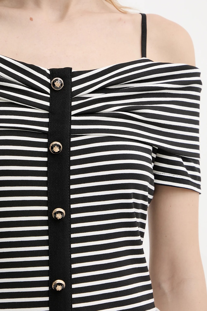 Μπλουζάκι Morgan χρώμα: μαύρο, DROPEZ φωτογραφία