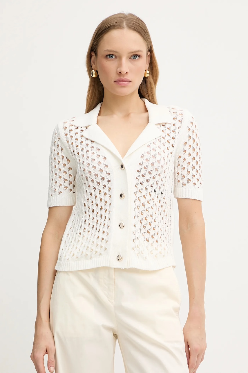 Morgan cardigan din bumbac culoarea bej, light, MLOU