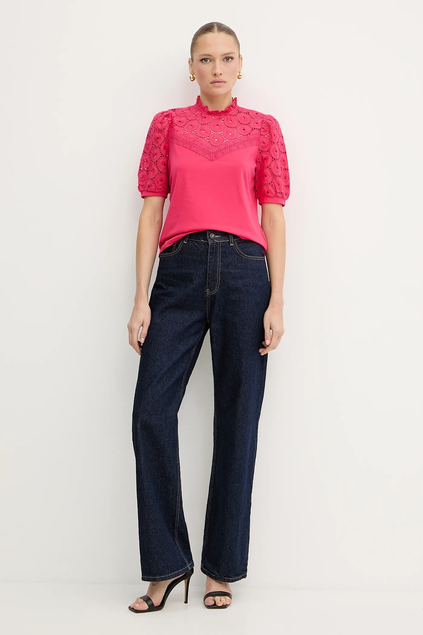 Хлопковая блузка Morgan цвет розовый однотонная DULIE