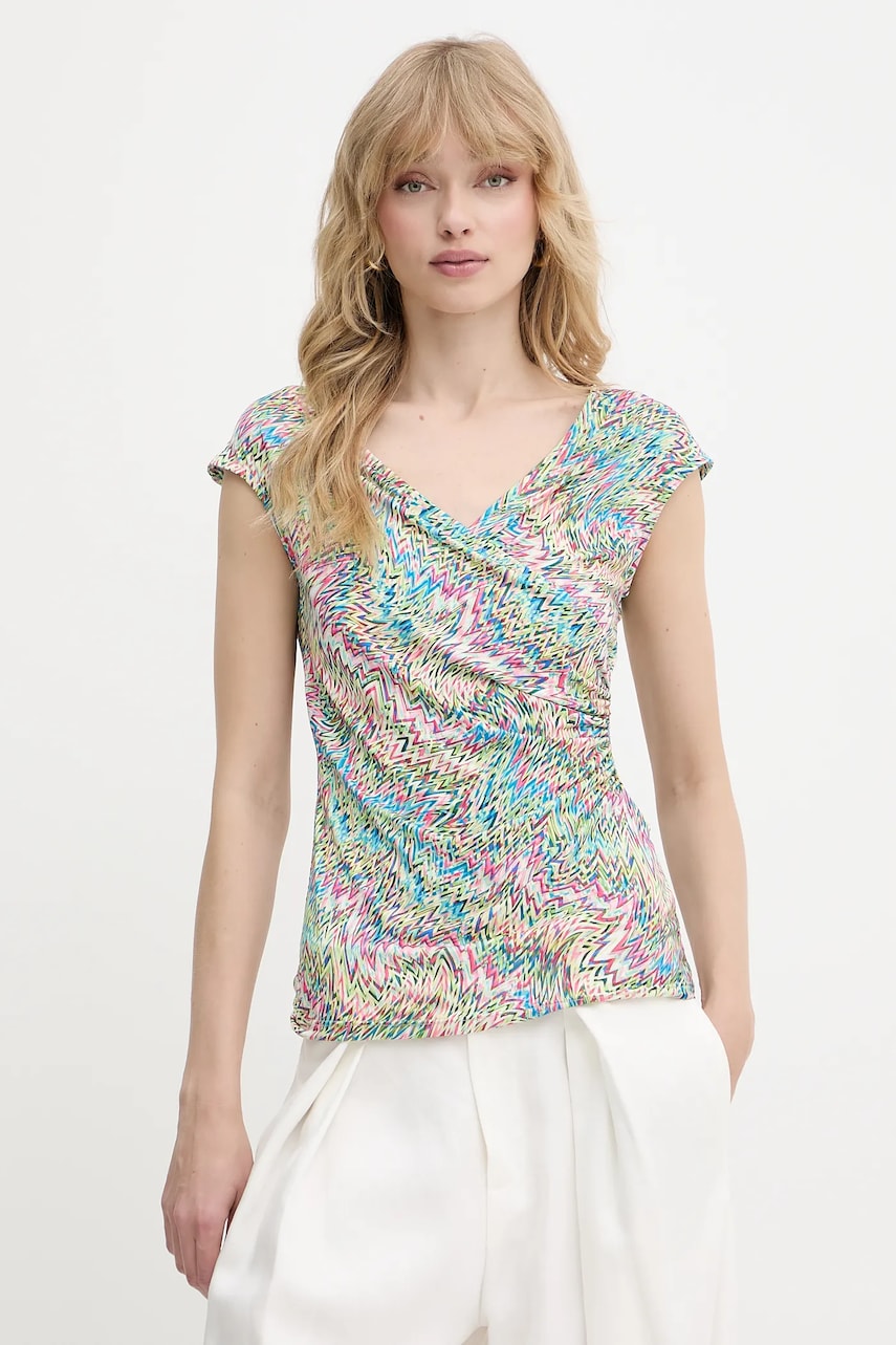 Morgan bluza culoarea verde, cu imprimeu, DPOPPA
