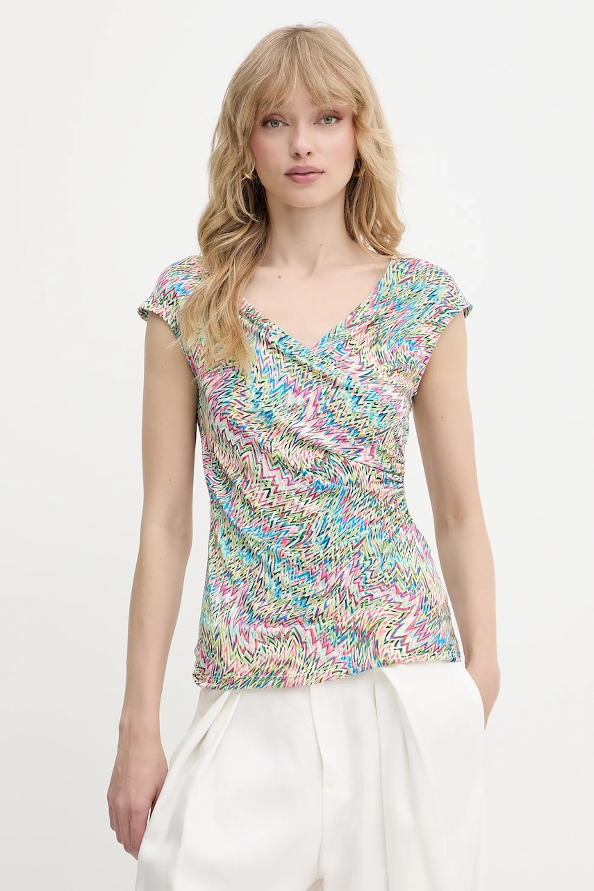 

Блуза Morgan дамска в зелено с десен DPOPPA, Многоцветен