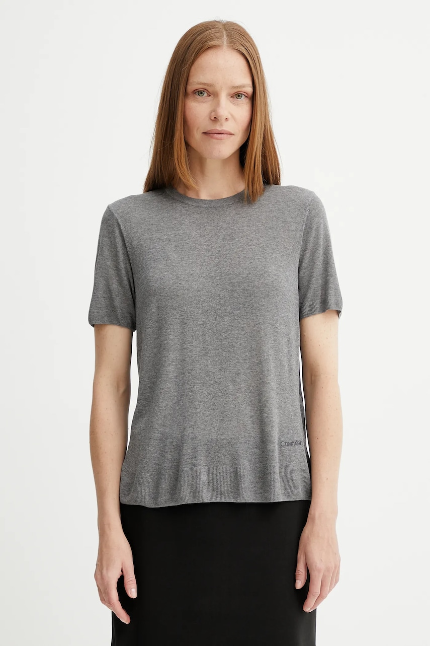 Levně Tričko Calvin Klein dámské, šedá barva, LV044A307G