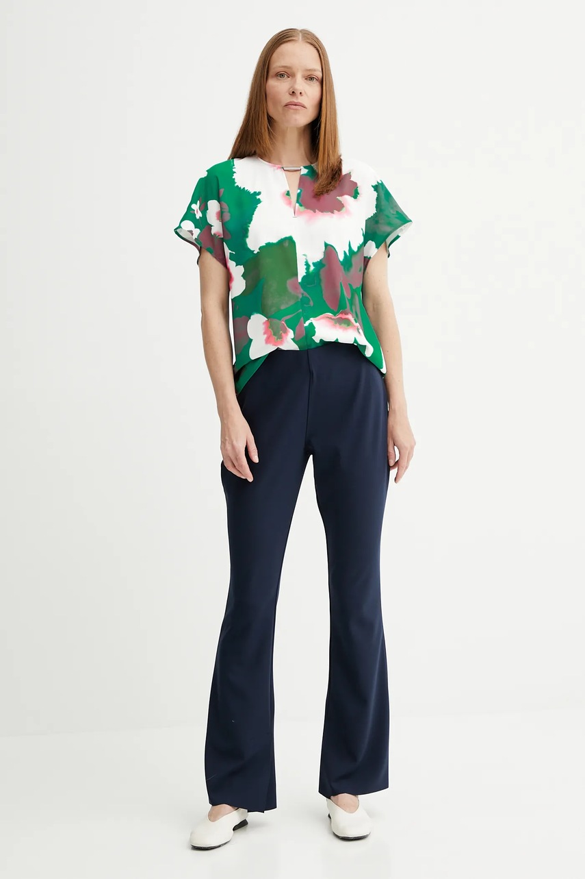 Блузка Calvin Klein цвет зелёный узор LV044C197G