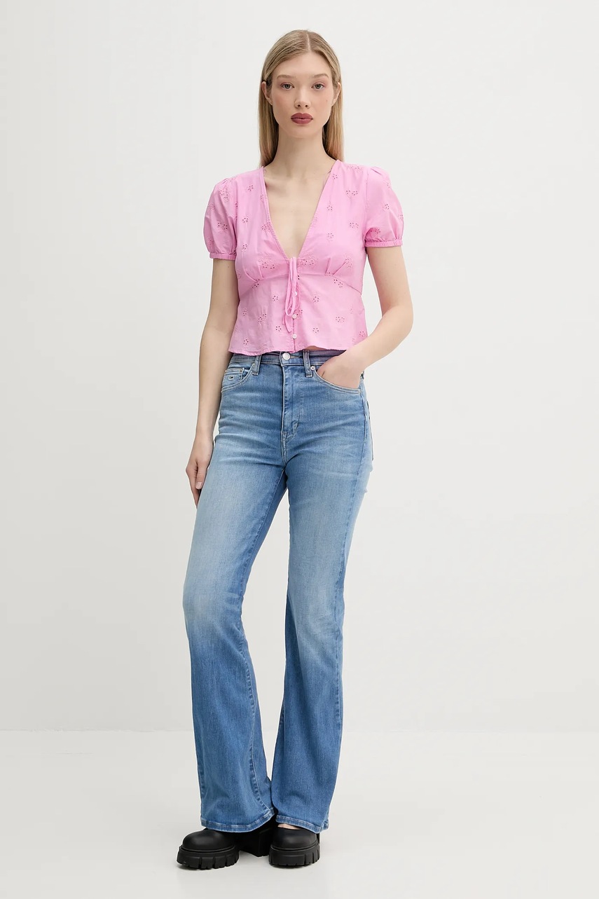 Блузка Tommy Jeans цвет розовый regular DW0DW21241